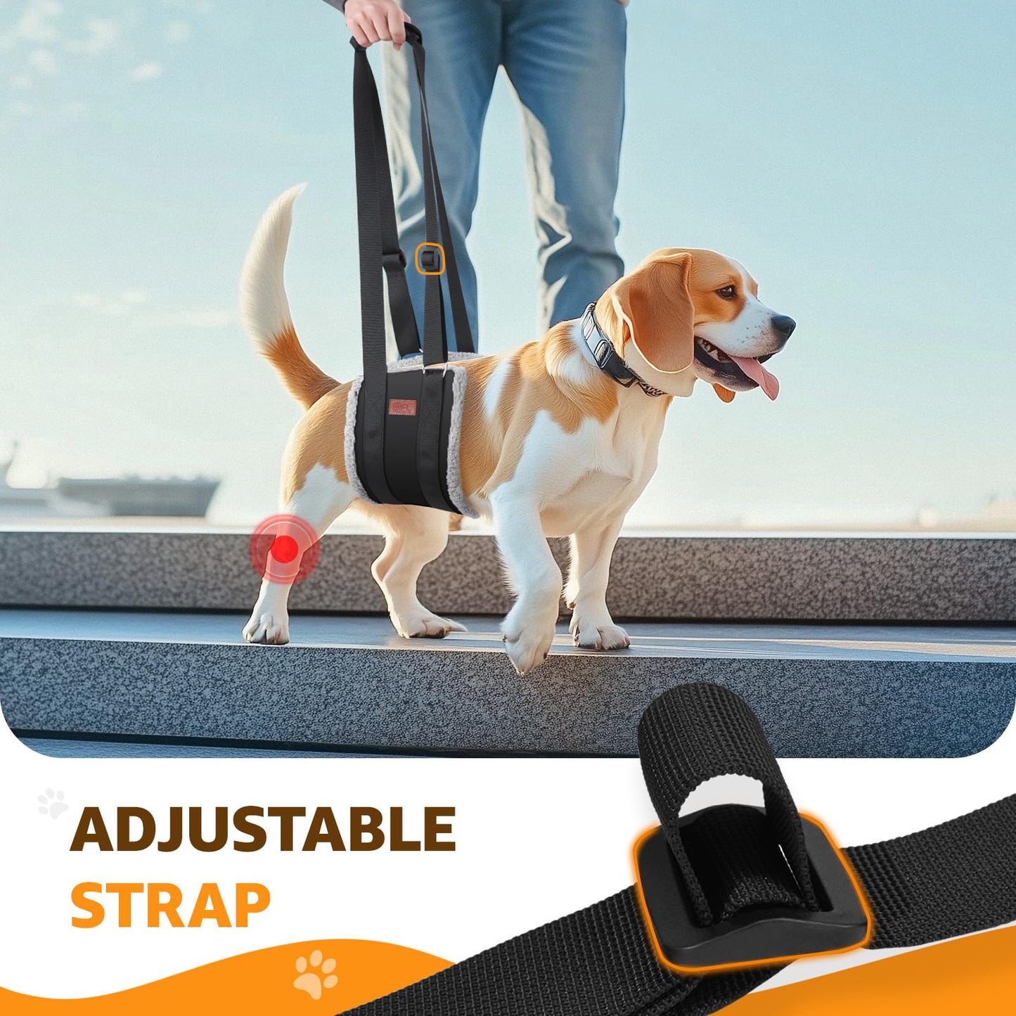 Adjustable Dog Lift Harness Dog Sling for Large Dogs Hind Leg Support Soft Lift Support and Rehab Harness for Weak Rear Legs, Helps Senior, Injured, Disabled and After ACL Surgery Dogs Large LukkyDeals