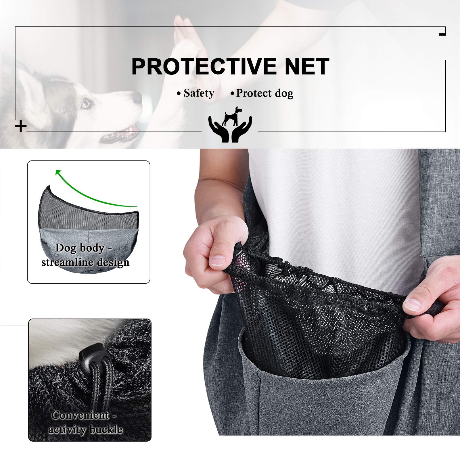 Tomkas Small Dog Sling Carrier - Adjustable Strap & Zip Pocket - Suitable for Puppies (Black) LukkyDeals