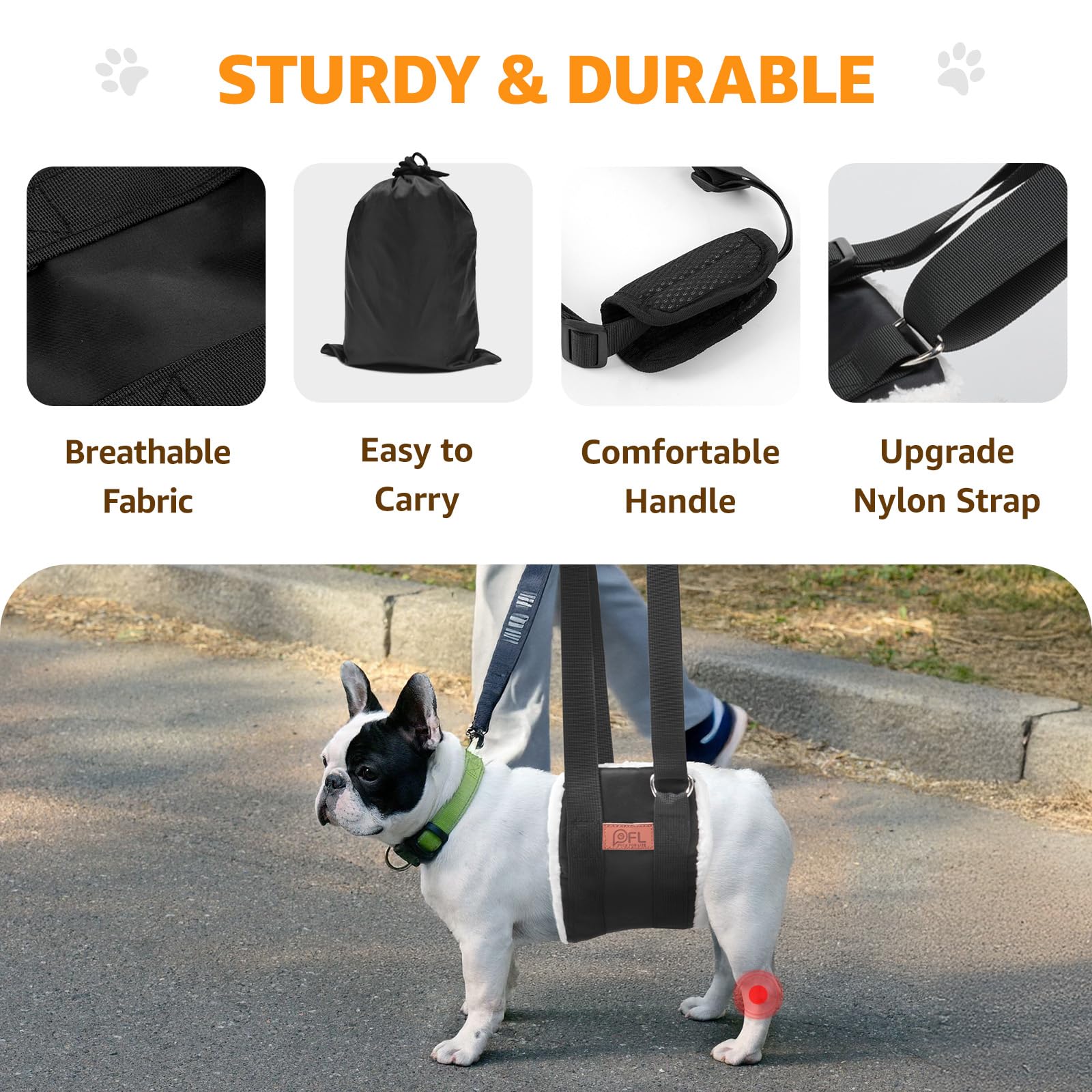 Adjustable Dog Lift Harness Dog Sling for Large Dogs Hind Leg Support Soft Lift Support and Rehab Harness for Weak Rear Legs, Helps Senior, Injured, Disabled and After ACL Surgery Dogs Large LukkyDeals