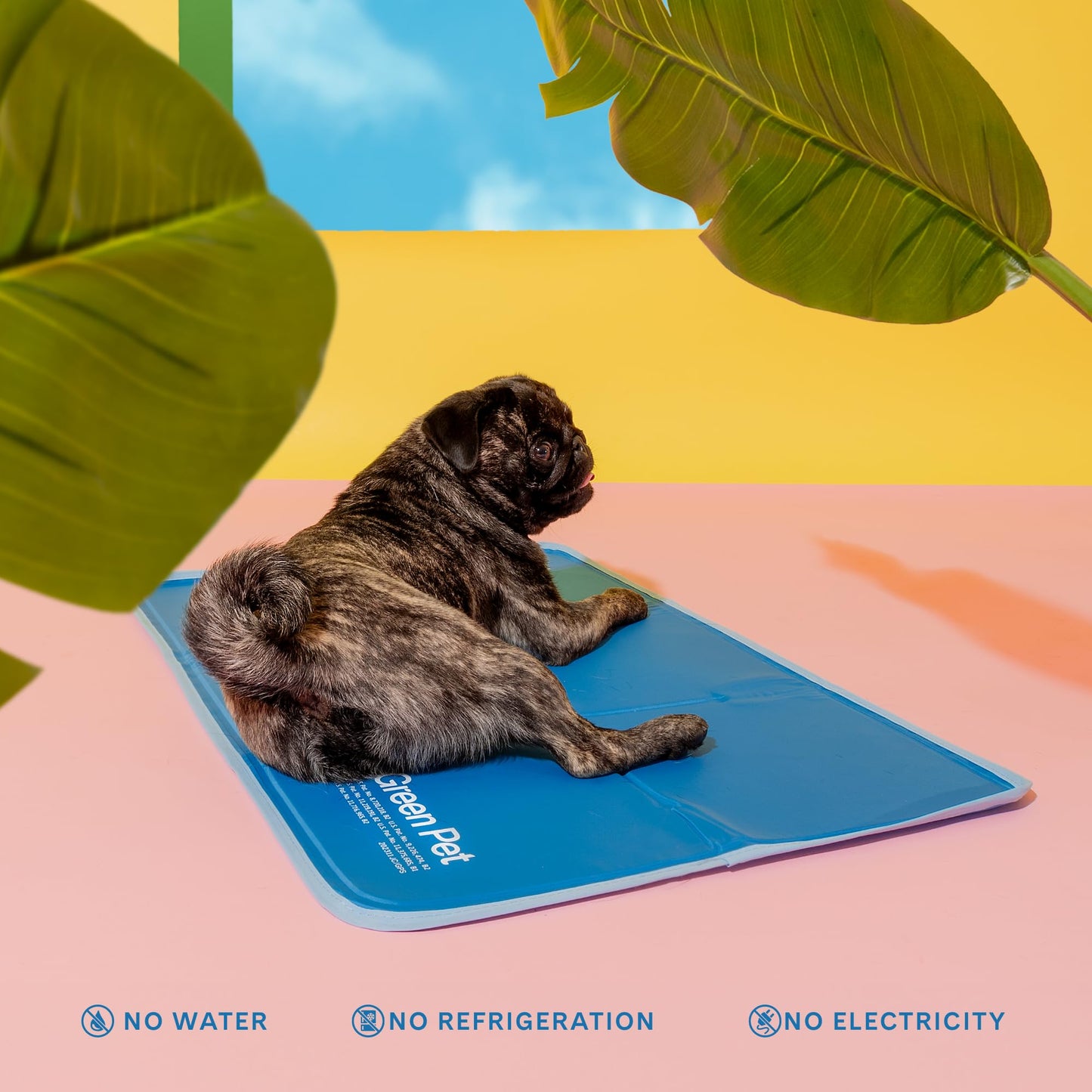 The Green Pet Shop Cool Pet Pad - Large, Sage Grey - Self-Cooling, Pressure Activated Mat for Dogs & Cats from 46-80 lbs - Non-Toxic Gel, No Water Needed LukkyDeals