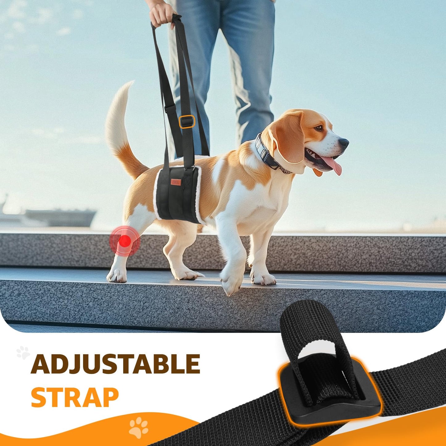 Adjustable Dog Lift Harness Dog Sling for Large Dogs Hind Leg Support Soft Lift Support and Rehab Harness for Weak Rear Legs, Helps Senior, Injured, Disabled and After ACL Surgery Dogs Large LukkyDeals