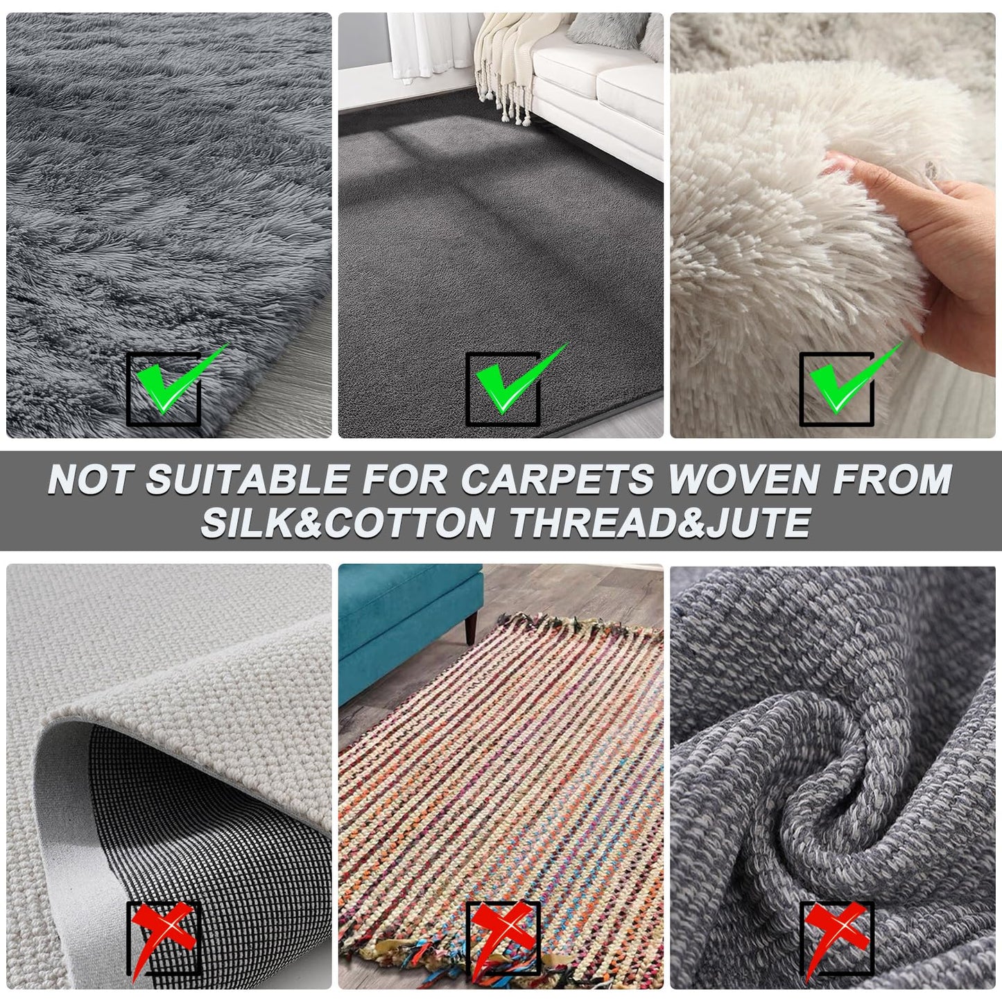 B-Land Carpet Rake for Pet Hair Removal, Reusable Pet Hair Remover with 60” Adjustable Long Handle, Carpet Scraper Dog Cat Hair Remover Tool for Rugs, Mats LukkyDeals