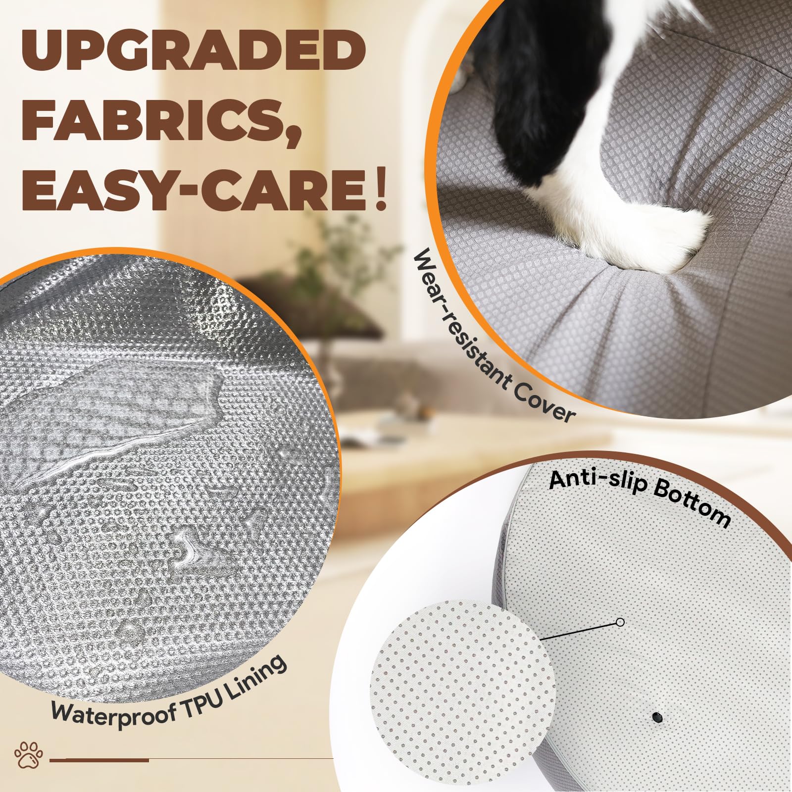 Orthopedic Dog Beds for Large/Medium Dogs, 9'' Thick Pure Memory Foam Dog Bed with Removable Washable Cover, Waterproof Couch Pet Bed, 60D High Density, Chewproof, Easy Clean, Dark Grey LukkyDeals