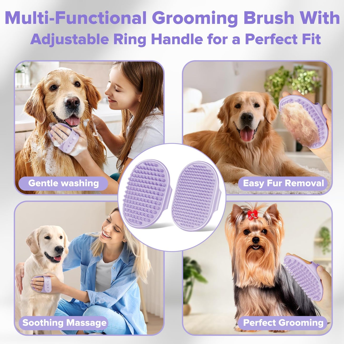 6PCS Pet Grooming Kit | Dog Washing Gloves | Dog Bath Brush | Dog Bath Gloves | Dog Shampoo Brush | Pet Grooming Gloves | Cat Bathing Supplies | Dog Bath Supplies (Navy Blue) LukkyDeals