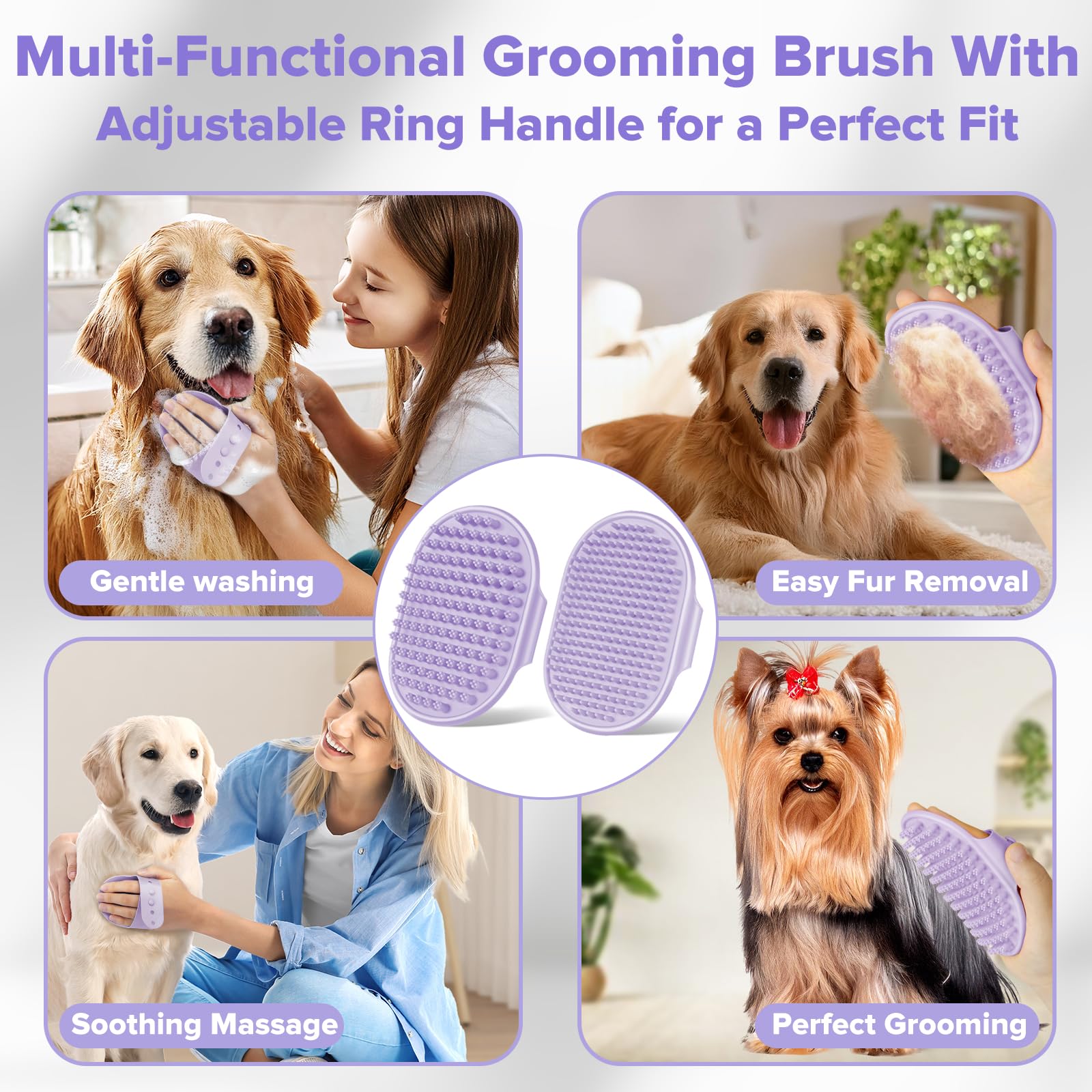 6PCS Pet Grooming Kit | Dog Washing Gloves | Dog Bath Brush | Dog Bath Gloves | Dog Shampoo Brush | Pet Grooming Gloves | Cat Bathing Supplies | Dog Bath Supplies (Navy Blue) LukkyDeals