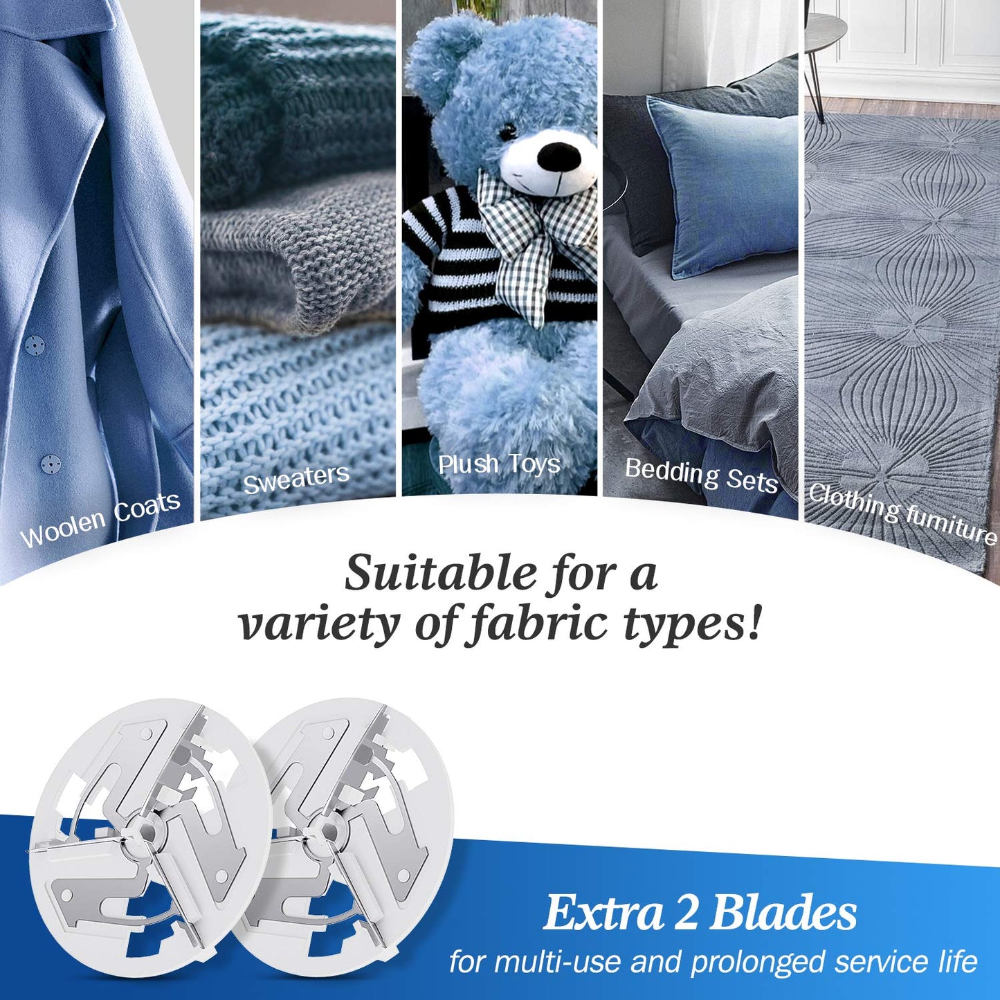 BEAUTURAL Fabric Shaver and Lint Remover, Sweater Defuzzer with 2-Speeds, 2 Replaceable Stainless Steel Blades, Battery Operated, Remove Clothes Fuzz, Lint Balls, Pills, Bobbles Gray LukkyDeals