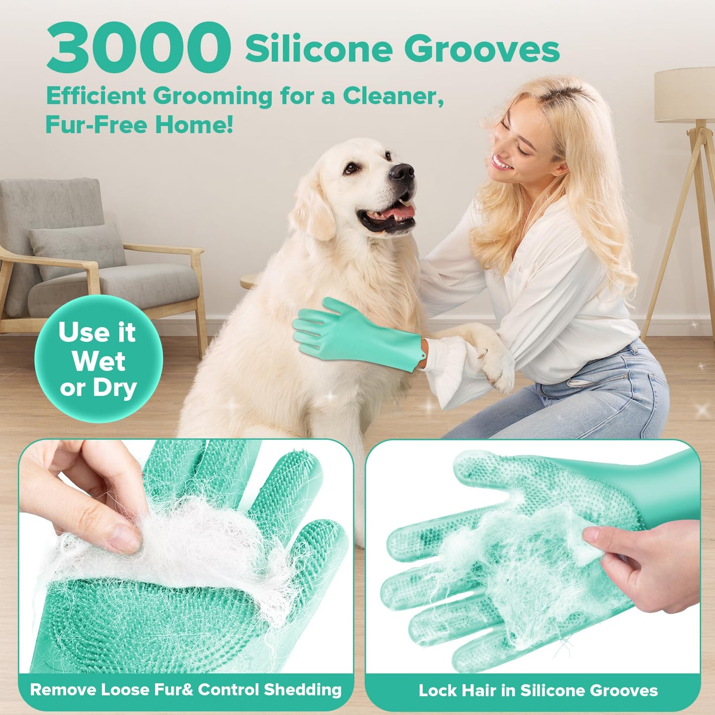 6PCS Pet Grooming Kit | Dog Washing Gloves | Dog Bath Brush | Dog Bath Gloves | Dog Shampoo Brush | Pet Grooming Gloves | Cat Bathing Supplies | Dog Bath Supplies (Navy Blue) LukkyDeals