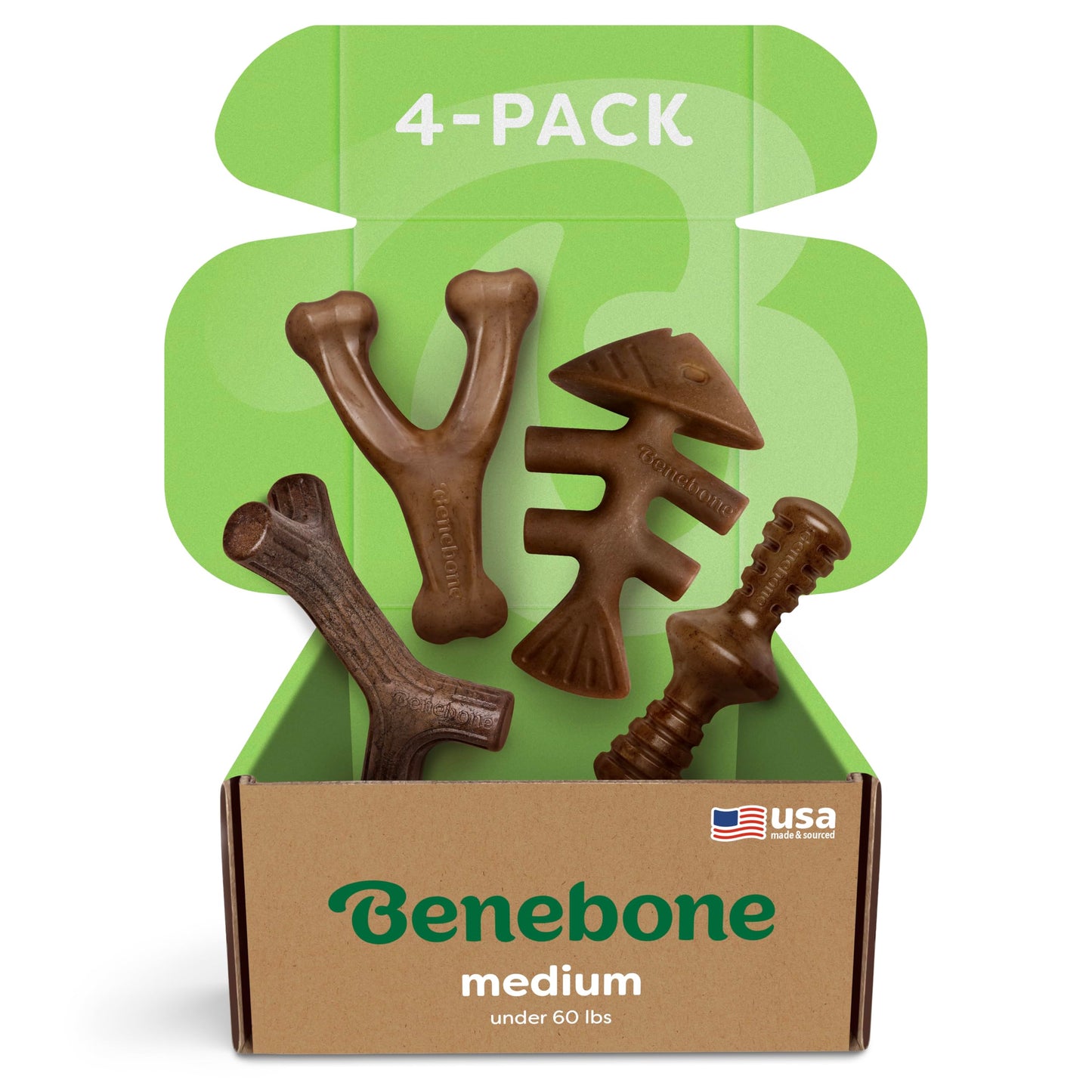 Benebone Medium 4-Pack Dog Chew Toys LukkyDeals