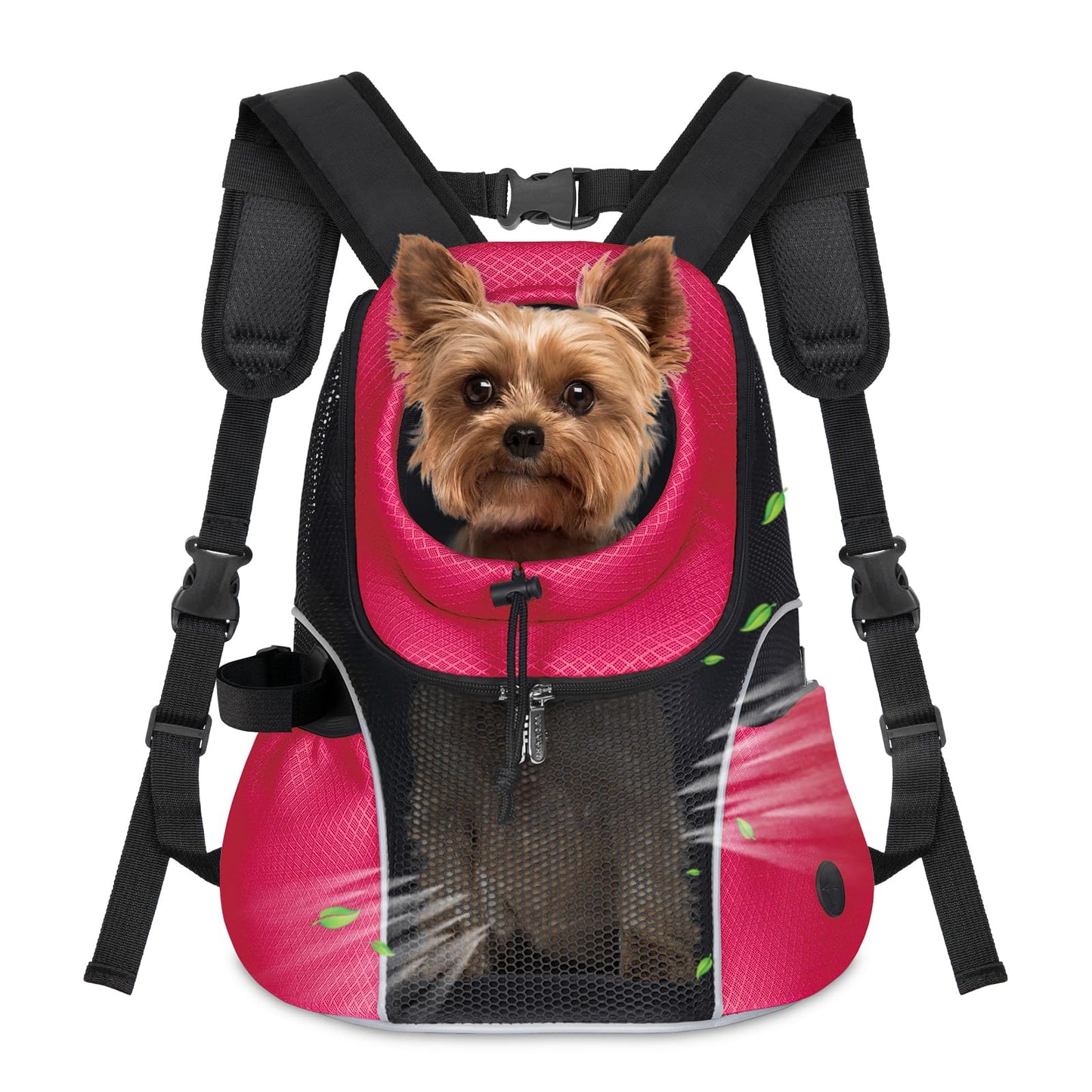 WOYYHO Pet Dog Carrier Backpack Small Dog Front Backpack Ventilated Mesh Dog Travel Back Pack with Safety Belt for Travel Hiking Cycling Outdoor Adventures (Size M: 5-9 lbs, Black) LukkyDeals