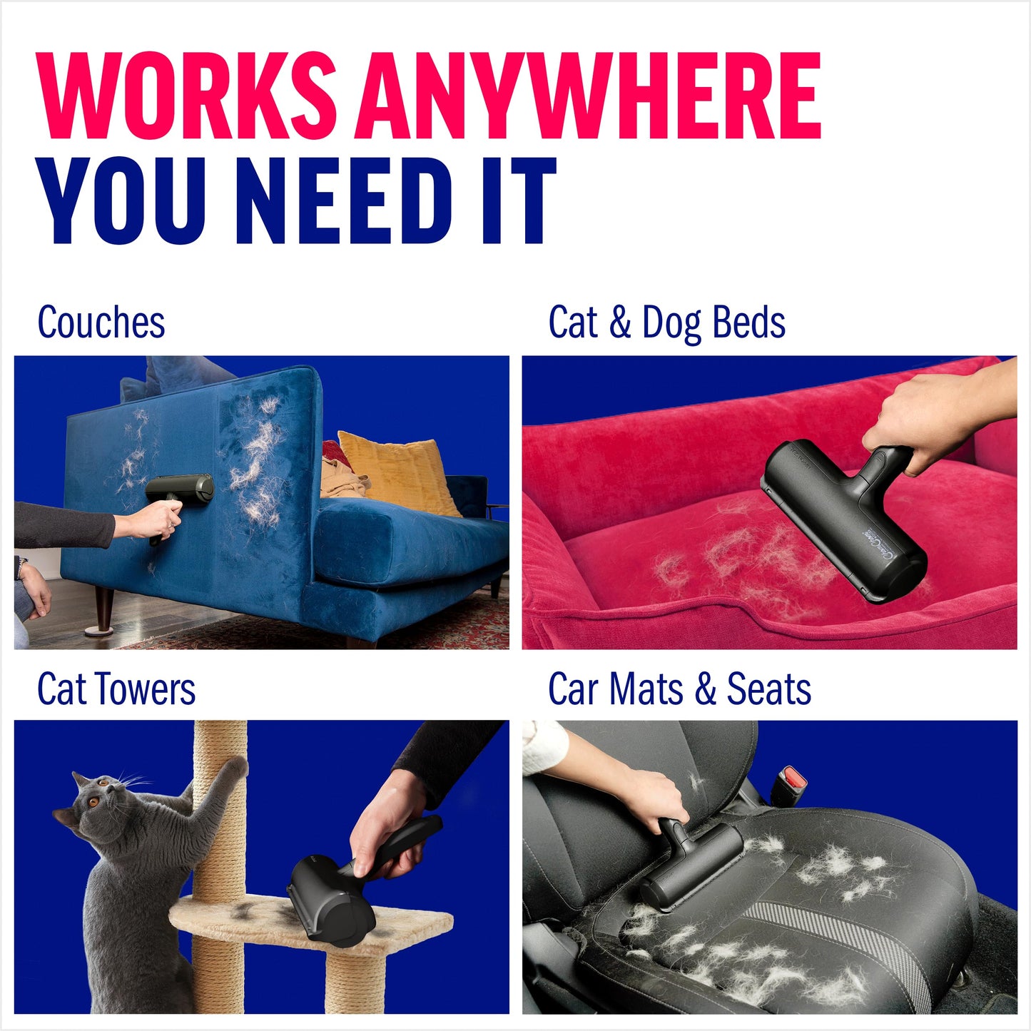 Chom Chom Roller Pet Hair Remover and Reusable Lint Roller - ChomChom Cat and Dog Hair Remover for Furniture, Couch, Carpet, Clothing and Bedding - Portable, Multi-Surface Fur Removal Tool LukkyDeals