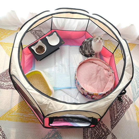 Folding Pet Tent Dog House Camping Accessories Pet Cage Octagonal Cage Fence Outdoor Playpen Puppy Shelter LukkyDeals