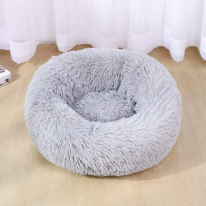 Calming Dog & Cat Bed, Anti-Anxiety Donut Cuddle Warming Cozy Soft Round Bed, Fluffy Faux Fur Plush Cushion Bed for Small Medium Dogs and Cats - LukkyDeals