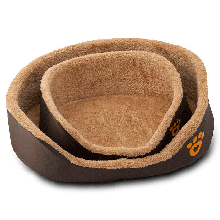 Soft Warm Wool Dog Bed Round Shape Pet Sofa - LukkyDeals