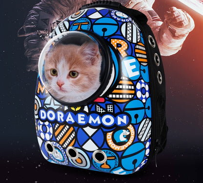 Portable Astronaut Pet Cat Dog Puppy Carrier Space Bag Travel Backpack Capsule Bag for Small Cats Puppy Outdoor Cage Breathable