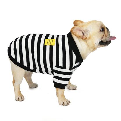 Law Fighting Fall Winter Coat Dog Clothes Clothing Striped Bullfighting Sweater