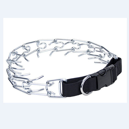 Adjustable dog collar with protective sleeve and leash, ideal for behavior correction and training