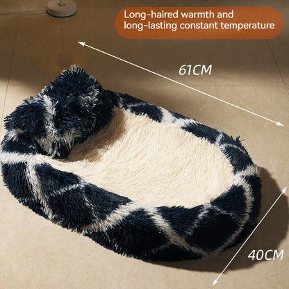 Long Wool Oval Plus Quilt Warm Cat