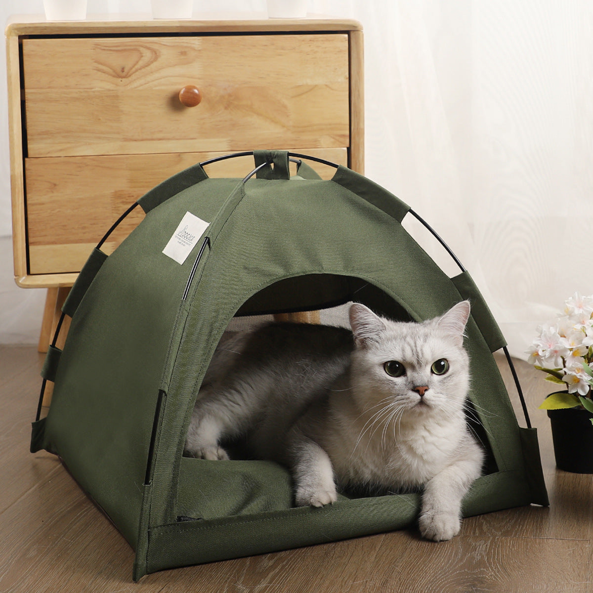 Cat Tent Cooling Mat  Dog House Pet Sofa Camping Dog Bed With Cushion For Dog Kennel Indoor Cat Nest Cat Bed Pets Products - LukkyDeals