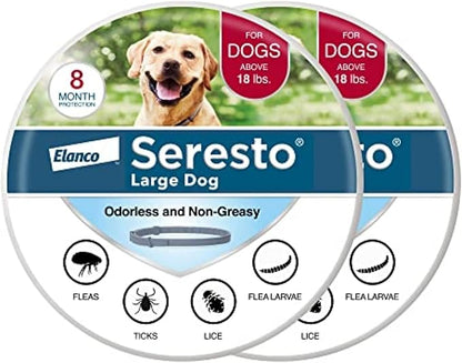 Seresto Large Dog Vet-Recommended Flea & Tick Treatment & Prevention Collar for Dogs Over 18 lbs. | 8 Months Protection