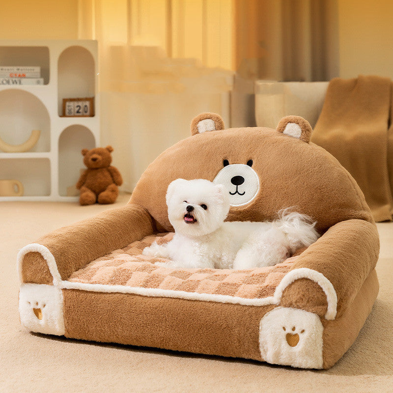 Small And Medium-sized Dogs Teddy Bichon Winter Warm Dehaired Angora Dog Bed Cat Sofa