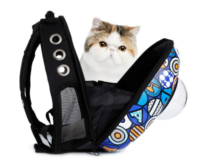 Portable Astronaut Pet Cat Dog Puppy Carrier Space Bag Travel Backpack Capsule Bag for Small Cats Puppy Outdoor Cage Breathable