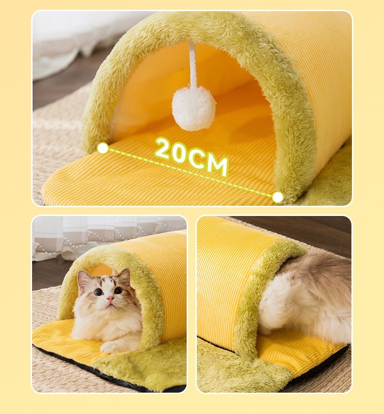 Cat Tunnel Bed Cozy Pet Haven with Peekaboo Design