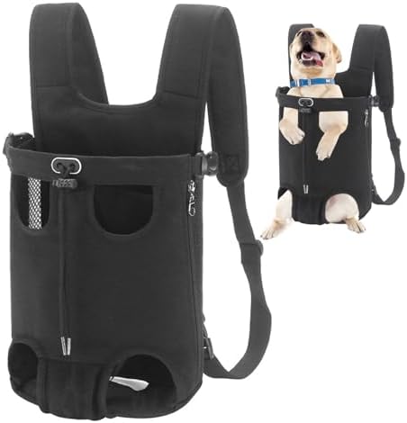 Dog Carrier Backpack, Legs Out Easy-Fit Dog Front Carrier Adjustable Breathable Pet Bag Double Shoulder Backpacks for Travel