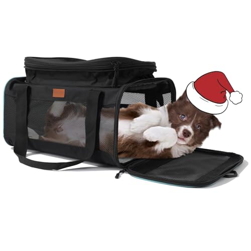 Cat Carrier for Small Dog Expandable, Grey,TSA Airline Approved,Puppy Handbag Bunny Rabbit Purse Small Animal Tote Traveling Outdoor Picnic Carry