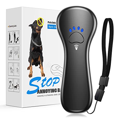 New Anti Barking Device,Dog Barking Control Devices,Rechargeable Ultrasonic Dog Bark Deterrent up to 16.4 Ft Effective Control Range Safe for Human & Dogs Portable Indoor & Outdoor(Blue)