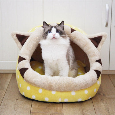 Cat Bed Indoor Soft Cats Houses Warm Cozy Cushion Bag Small Dog Removable Washable Tent Pet House Cat's Basket Pets Mat Supplies - LukkyDeals