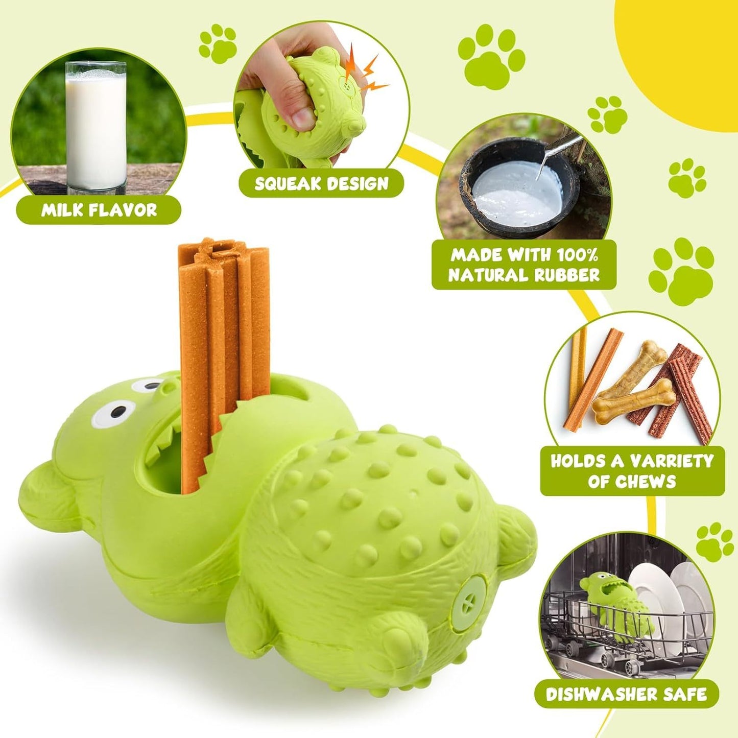 Indestructible Dog Toys for Aggressive Chewers | Natural Rubber & Squeaky Chew Toys