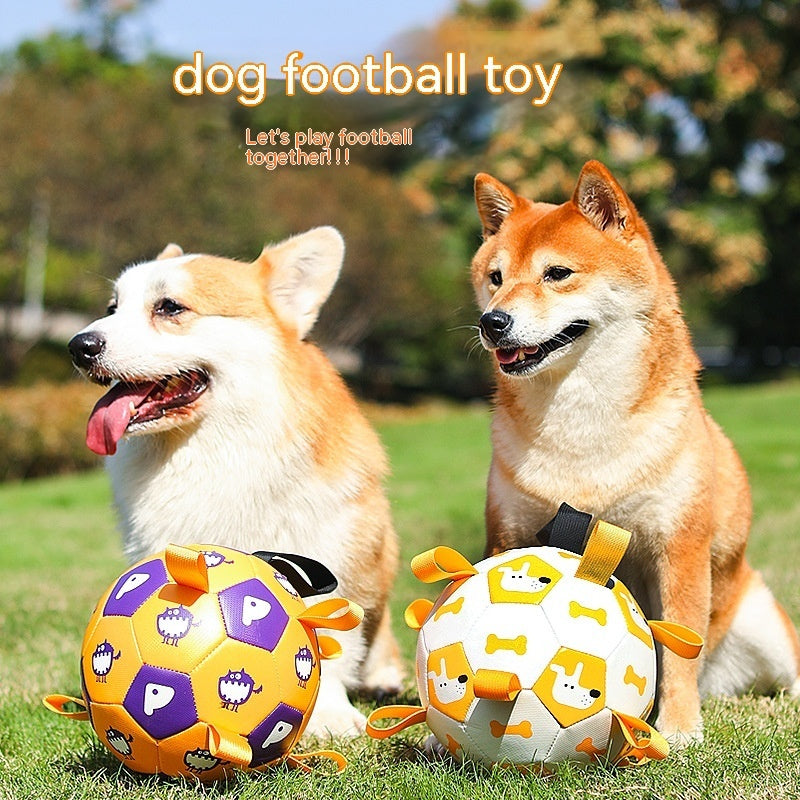 Dog Interactive Football Toys Children Soccer Dog Outdoor Training Balls Pet Sporty Bite Chew Teething Ball With Cute Printing