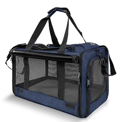 Carrying Bag for Yorkie Dog Travel Kennel Ventilated Softside Pet Carrier Tiny Dog Crate for Teacup Poodle 12lb Large Kitty Transport Cage with Cover Chihuahua Supply Purple