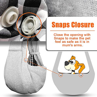 Tomkas Small Dog Sling Carrier - Adjustable Strap & Zip Pocket - Suitable for Puppies (Black) LukkyDeals