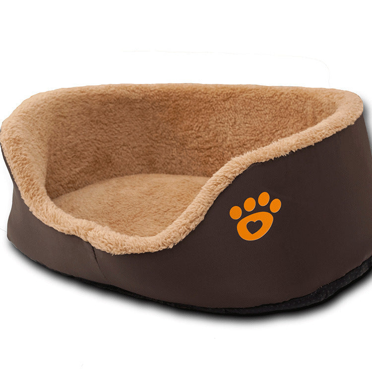 Soft Warm Wool Dog Bed Round Shape Pet Sofa - LukkyDeals