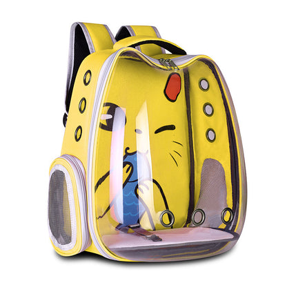 Breathable Outdoor Travel Backpack for Dogs and Cats Yellow