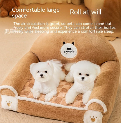 Small And Medium-sized Dogs Teddy Bichon Winter Warm Dehaired Angora Dog Bed Cat Sofa