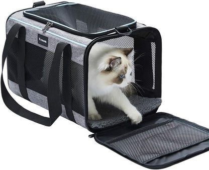 Vceoa 17.5x11x11 Inches Cat, Dog Carrier for Pets Up to 16 Lbs, Soft-Sided Cat Bag Animal Carriers Travel Puppy Carry As a Toy of Fabric Pet Home