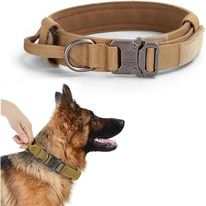 Tactical Dog Collar – Adjustable Military Nylon Collar with Heavy-Duty Metal Buckle & Handle - LukkyDeals