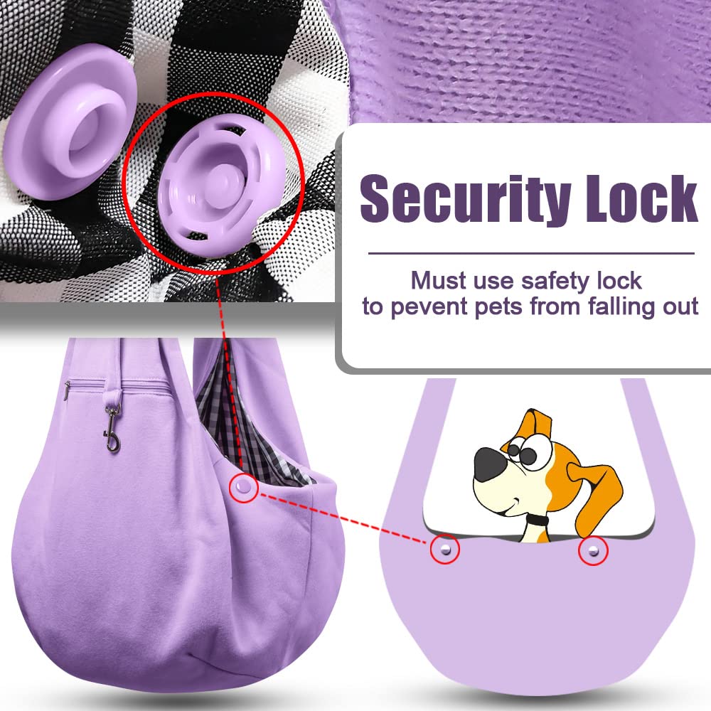 Tomkas Small Dog Sling Carrier - Adjustable Strap & Zip Pocket - Suitable for Puppies (Black) LukkyDeals