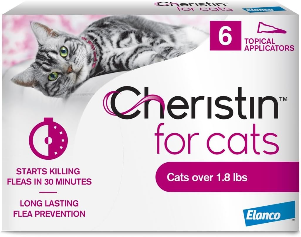 Flea Treatment & Prevention for Cats | Fast acting topical flea treatment for cats over 1.8 lbs | 6 Count