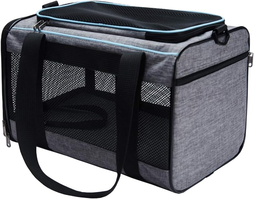 Vceoa 17.5x11x11 Inches Cat, Dog Carrier for Pets Up to 16 Lbs, Soft-Sided Cat Bag Animal Carriers Travel Puppy Carry As a Toy of Fabric Pet Home