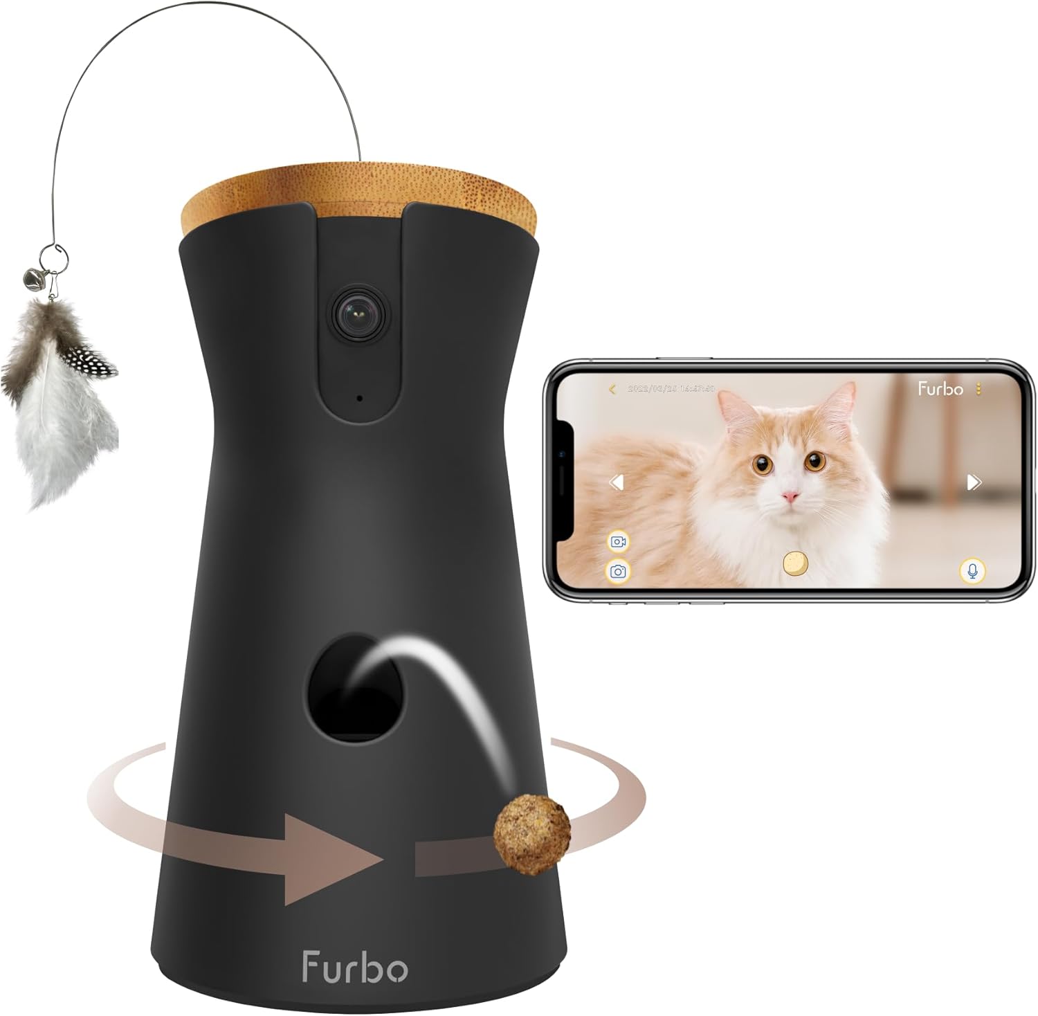 Furbo 360° Dog Camera + Nanny Bundle: Home Security & Dog Safety Alerts, Rotating Pet Treat Dispenser Camera with Speaker, Smart Home Indoor Cam w Phone App (Additional Subscription Required at Setup) - LukkyDeals