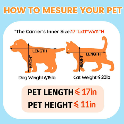 Petskd Top-Expandable Pet Carrier 19x13x9 Inches Southwest Allegiant Airlines Approved, Soft-Sided Carrier for Small Dog Under 15 lbs and Large Cat Under 20 lbs(Blue)