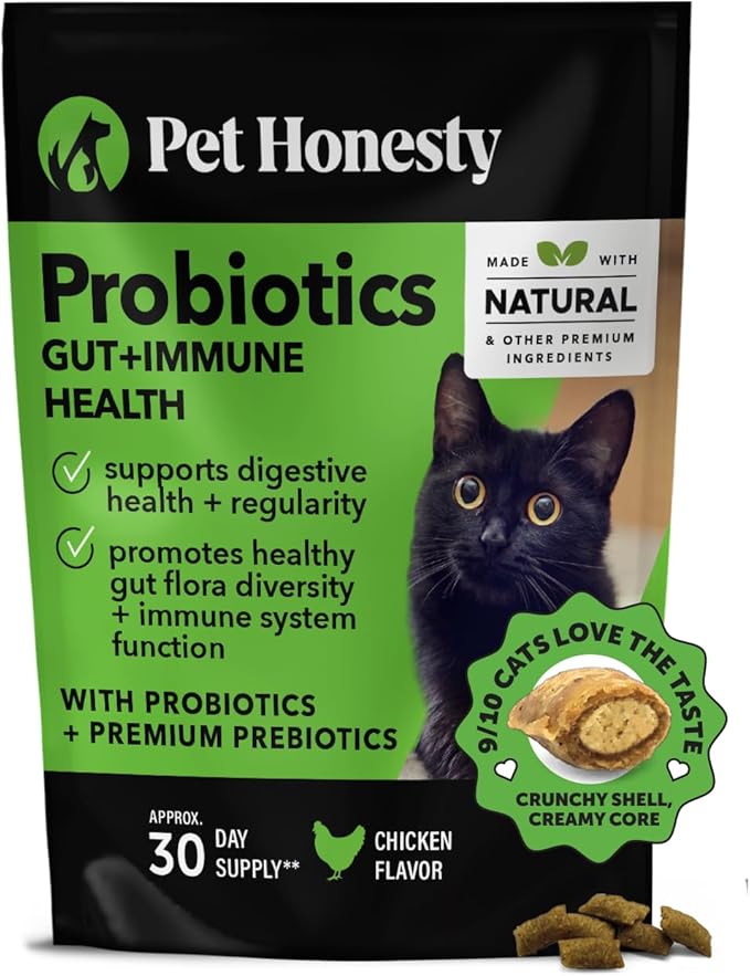 Pet Honesty Cat Hairball Support Chews, Cat Vitamins & Supplements & Hairball Medicine