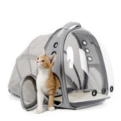 Back Expandable Cat Backpack Carrier, Fit up to 12 lbs, Space Capsule Bubble Window Pet Carrier Backpack for Cat and Small Puppy