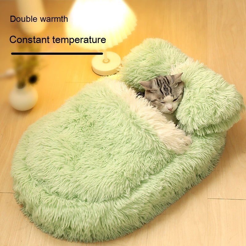 Long Wool Oval Plus Quilt Warm Cat