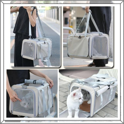 Pet Carrier/Cat, Dog Carrier Soft-Sided for Pets Up to 16 Lbs, Airline Approved Collapsible Ventilate Travel Cat Carrier for Cats Puppy and Small Animals