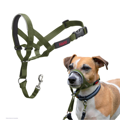 HALTI Headcollar - To Stop Your Dog Pulling on the Leash. Adjustable, Reflective and Lightweight, with Padded Nose Band. Dog Training Anti-Pull Collar for Medium Dogs (Size 3, Black)