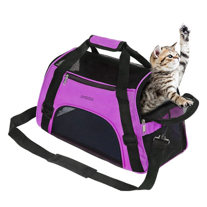 JMOON Soft-Sided Pet Carrier Bag - Airline Approved for Cats and Dogs - Foldable Comfort Travel Carrier